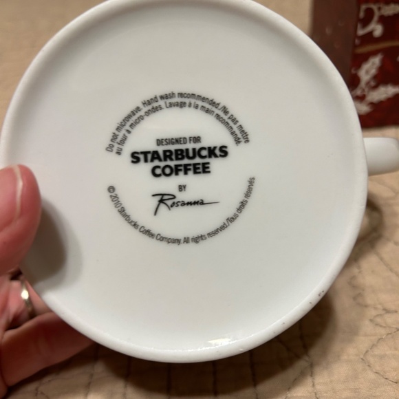 Starbucks Christmas Mug With Red Gold Birds 2010 - Picture 6 of 7